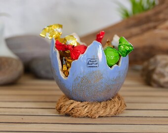 Easter egg, ceramic bowl, easter decoration, Plant pot, handmade