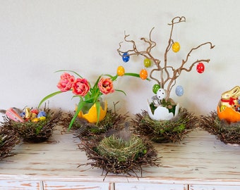 Easter nest, nest, bird nest, Easter decoration, handmade