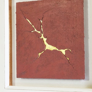 Picture &quot;torrent terrae&quot; I, ceramics with leaf gilding