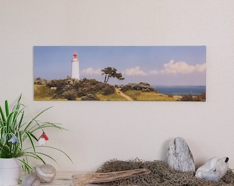 Fotografie "Vuurtoren bij Hiddensee", kunstprint op canvas of fine art fotopapier