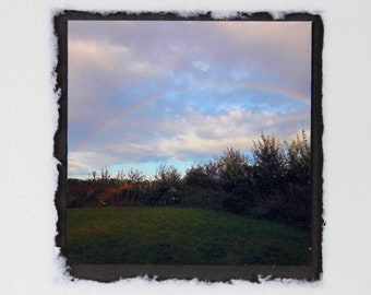 Picture, collage, "Rainbow" 20 x 20 cm