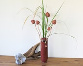 Designer vase, handmade clay vase, tubular vase