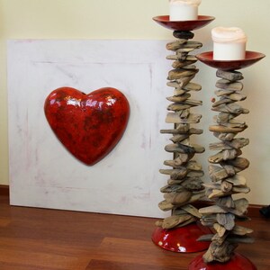 Heart Power of Love III sculpture, ceramics image 2