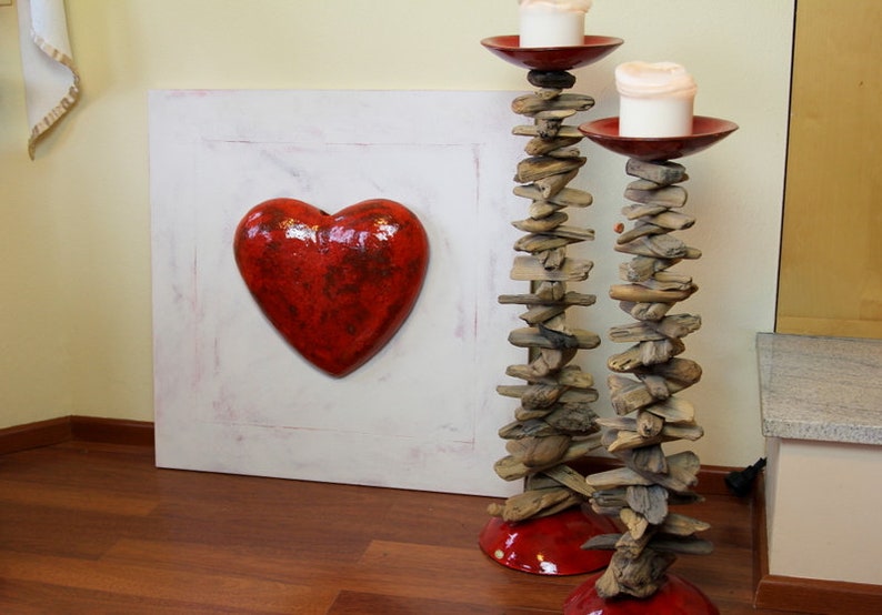 Heart Power of Love III sculpture, ceramics image 2