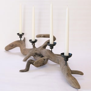 Candlestick, maritime candle holder for taper candles and tea lights