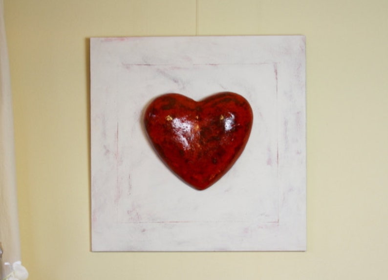 Heart Power of Love III sculpture, ceramics image 1