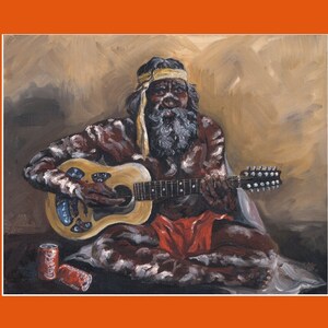 Art Print &quot;Aborigines with Guitar&quot;