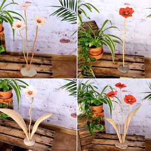 Matching bases for large ceramic flowers, sculpture bases, natural stone bases