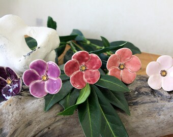 ceramic flowers, 5 pieces, Bouquet "Violetta"