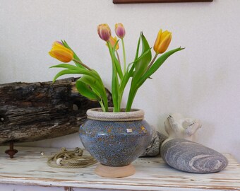 Blumenampel,  Schale aus Keramik, Amphore, Vase, handmodelliert