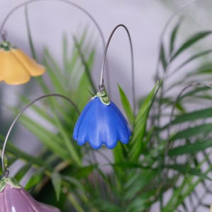 flor, cerâmica, campânula, broche de flor, cor azul