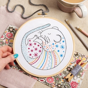 Dormouse Embroidery Kit - Hand Embroidery - Animal Embroidery Pattern - Embroidery Hoop - Easy Embroidery - Embroidery Craft Kit