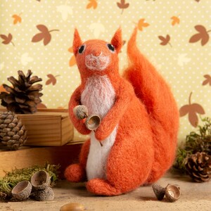 Red Squirrel Needle Felting Kit - Needle Felting Kit for Beginners - Needle Felted Squirrel - British Wool Felting Kit - Felting Craft Kit