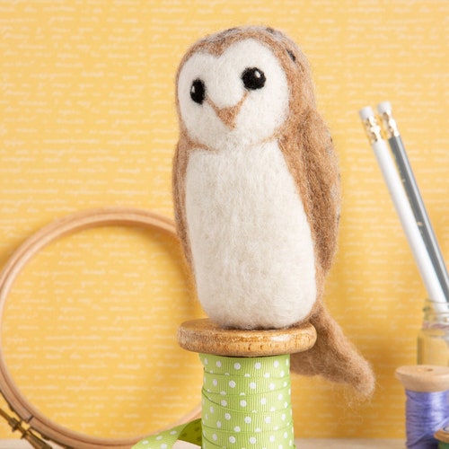 Needle Felting Kit Barn Owl Intermediate DIY Craft Kit Etsy