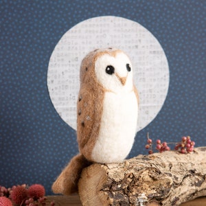 Barn Owl Needle Felting Kit Beginner Needle Felting Kit Easy Felting Kit Needle Felted Owl Kit Felted Barn Owl Simple Craft Kit image 3