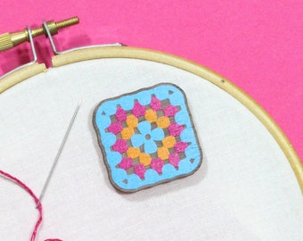 SECONDS Granny Square Needle Minder - Crochet Gifts - Cute Needle Minder - Embroidery Gifts - Embroidery Tools - Cross Stitch Tools