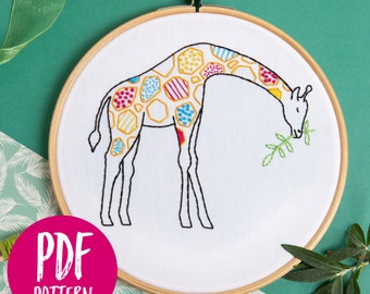Giraffe PDF Embroidery Pattern - Instant Download
