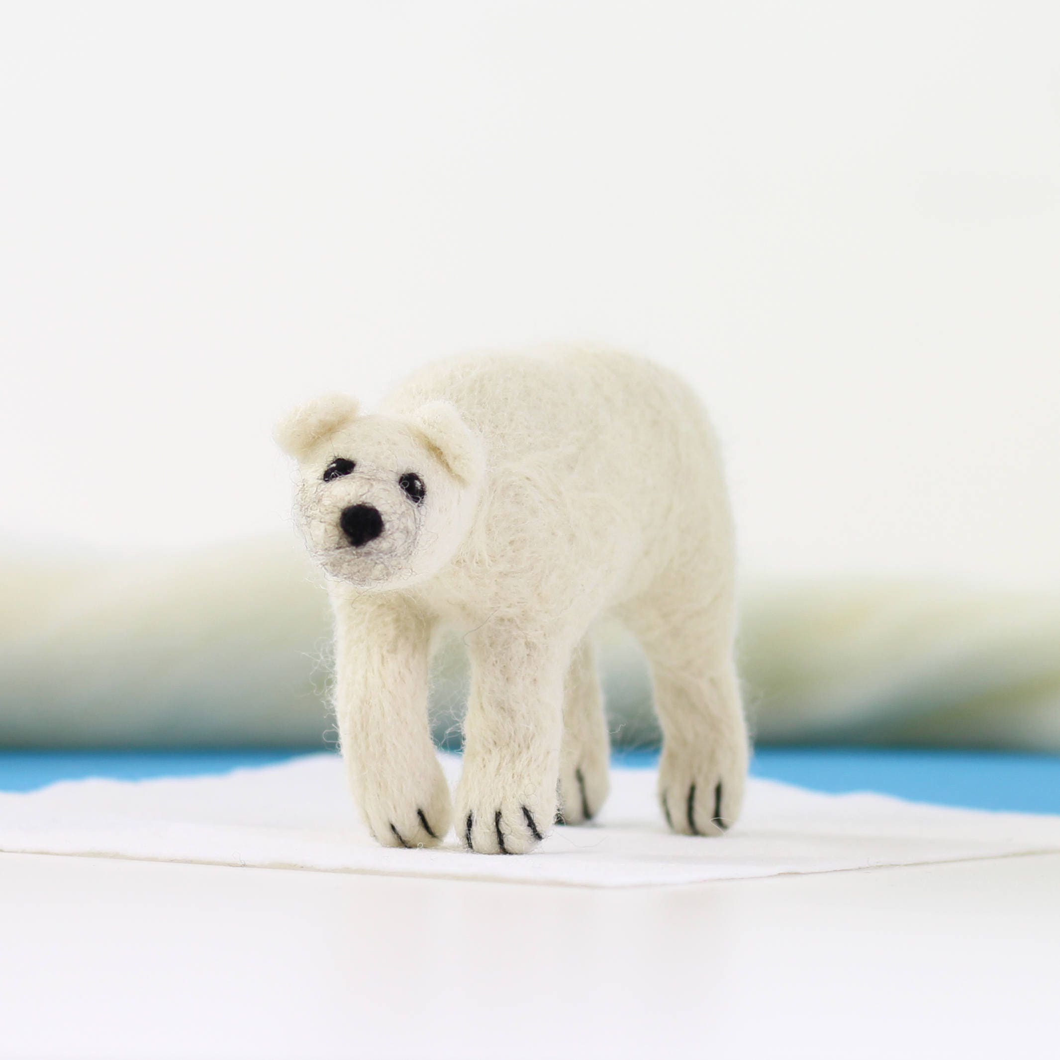 Polar Bear Needle Felting Kit Needle Felted Animal Felting Etsy
