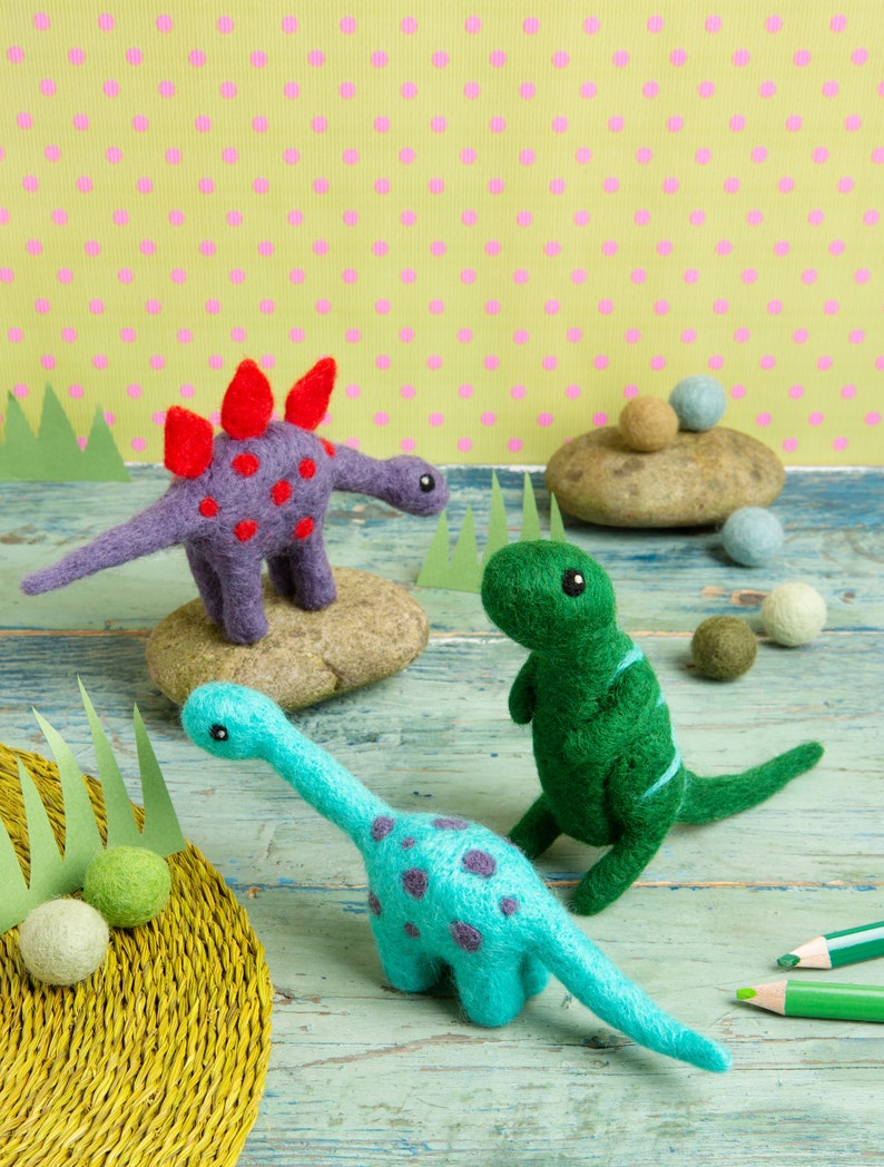 Diplodocus Needle Felting Kit Mini Needle Felting Kit Felting Kit for Beginners Easy Needle Felting Kit Dinosaur Felting Kit image 6