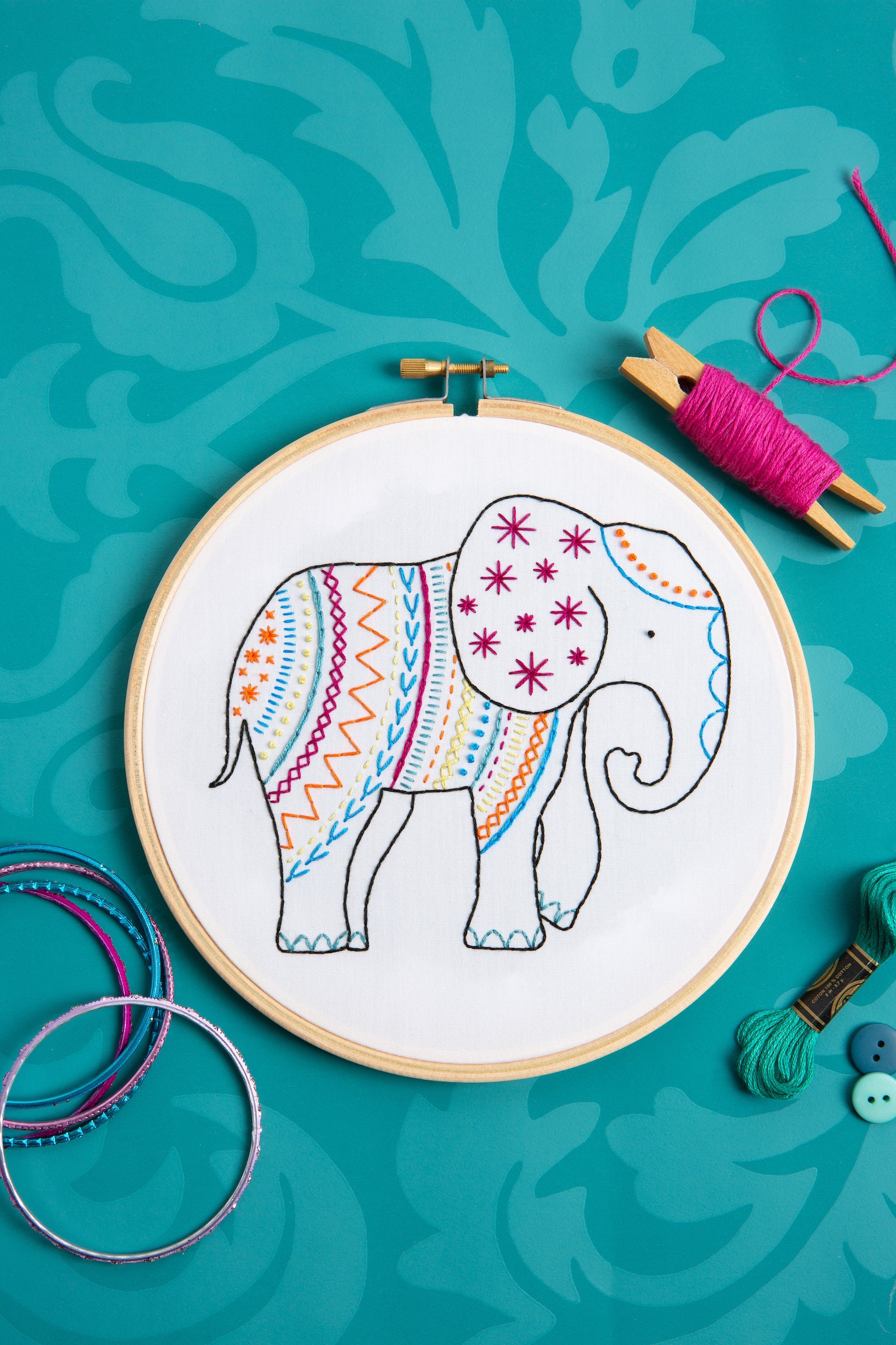 Elephant PDF Embroidery Pattern Instant Download | Etsy