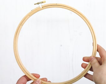 Wooden Embroidery Hoop 8" / 20cm Medium Embroidery Ring with Brass Screw