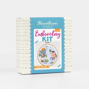 Town Houses Mini Embroidery Kit New Home Embroidery Kit Beginner Embroidery Kit Housewarming Craft Kit Mini Embroidery Kit image 2