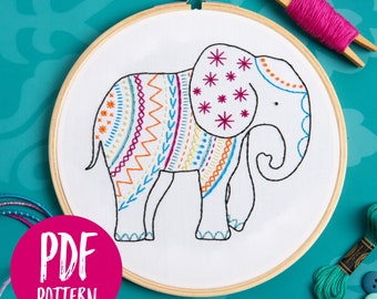 Elephant PDF Embroidery Pattern - Instant Download
