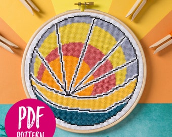 Sunset Beach Cross Stitch PDF Pattern - Instant Download