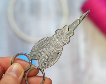 Silver Owl Embroidery Scissors - Small Embroidery Scissors - Sewing Scissors - Sharp Scissors - Cute Scissors - Sewing Kit