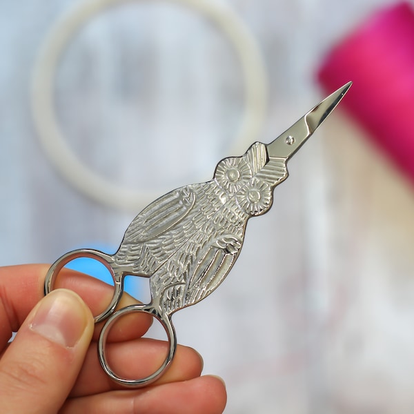 Silver Owl Embroidery Scissors - Small Embroidery Scissors - Sewing Scissors - Sharp Scissors - Cute Scissors - Sewing Kit