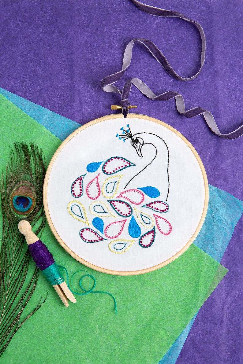 Peacock PDF Embroidery Pattern Instant Download