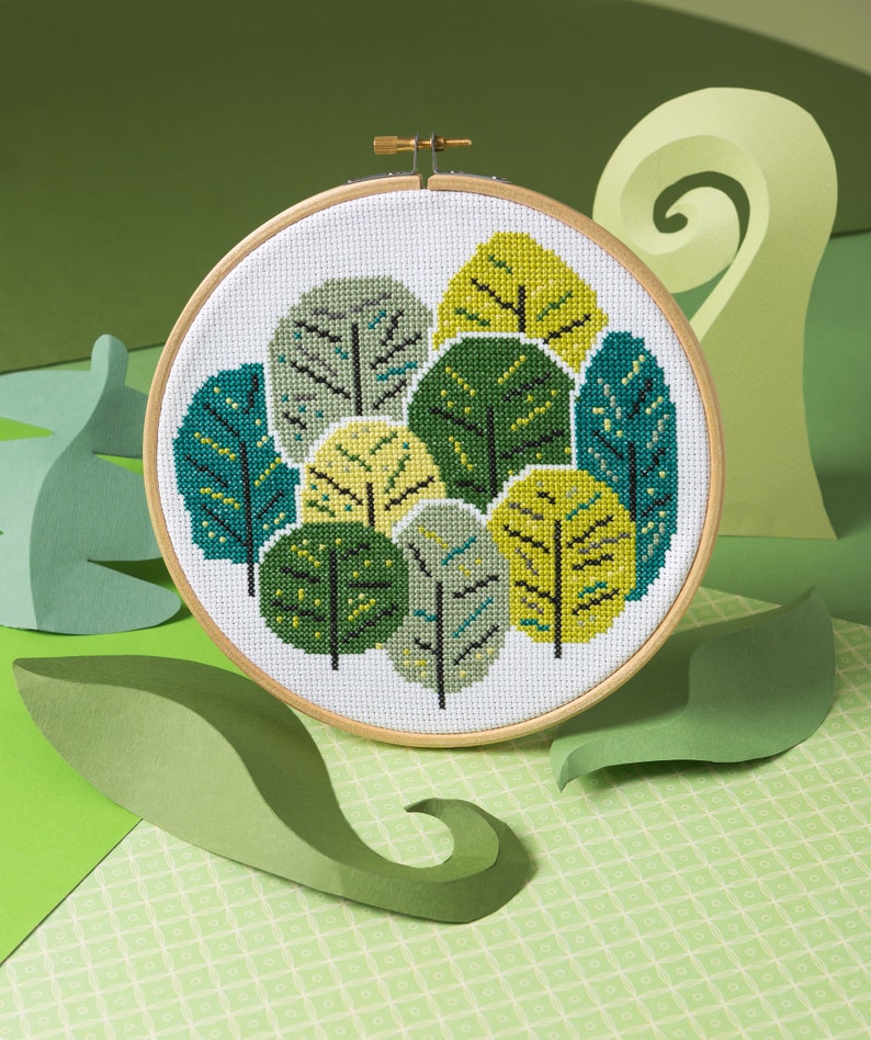 Summer Trees Cross Stitch Kit Cross Stitch for Beginners Etsy UK