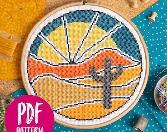 Desert Escape Cross Stitch PDF Pattern - Instant Download