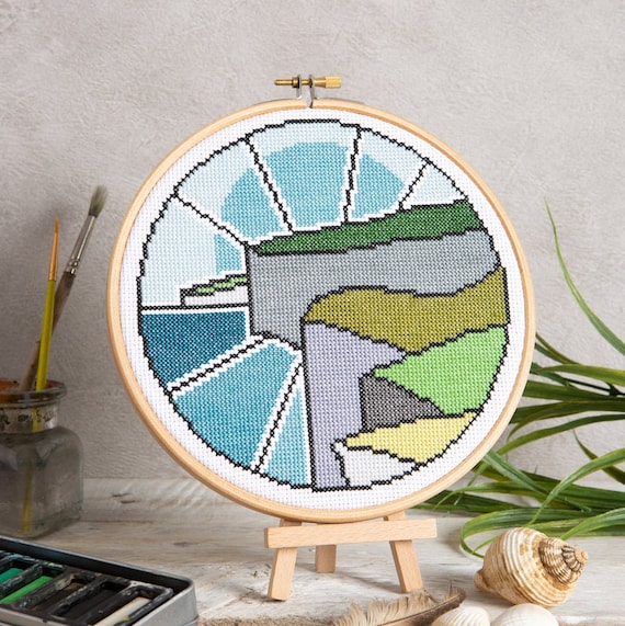 Cliff Top Walk Cross Stitch Kit Cross Stitch for Beginners Landscape Cross  Stitch Kit Simple Cross Stitch Beginner Cross Stitch 