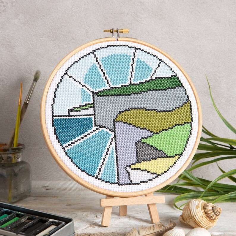 Cliff Top Walk Cross Stitch Kit Cross Stitch for Beginners Landscape Cross Stitch Kit Simple Cross Stitch Beginner Cross Stitch image 4