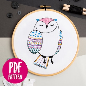 Owl PDF Embroidery Pattern - Instant Download