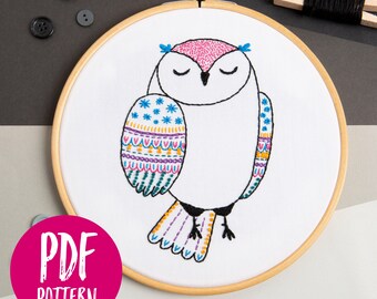 Owl PDF Embroidery Pattern - Instant Download