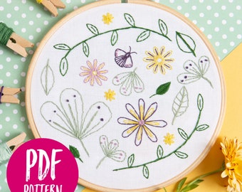 Wildflower Meadow PDF Embroidery Pattern - Instant Download