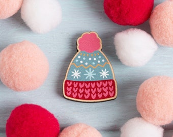 Bobble Hat Magnetic Needle Minder - Woolly Hat Needle Minder - Winter craft supply - Gifts for Stitchers - Embroidery Tool - Magnetic minder