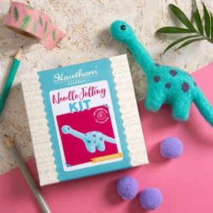 Diplodocus Needle Felting Kit Mini Needle Felting Kit Felting Kit for Beginners Easy Needle Felting Kit Dinosaur Felting Kit image 2