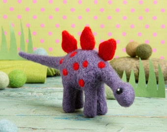 Stegosaurus Nadelfilz Set - Mini Nadelfilz Set - Nadelfilz Set - Nadelfilz Dinosaurier - Dinosaurier Bastelset