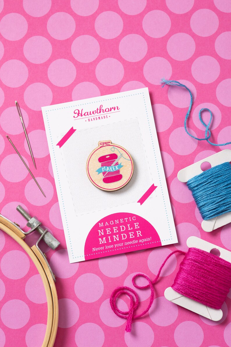 Maker Bobbin Magnetic Needle Minder Cute Needle Minder Bobbin Needle Minder Sewing Needle Minder Embroidery Gift Embroidery Tool image 2