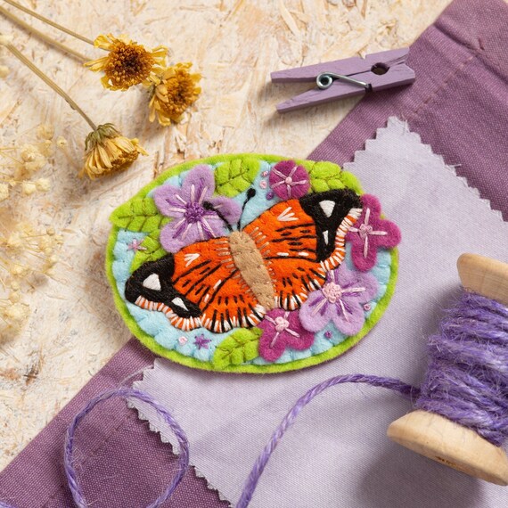 Butterfly Felt Craft Kit Brooch Craft Kit, Craft Kit for Beginners