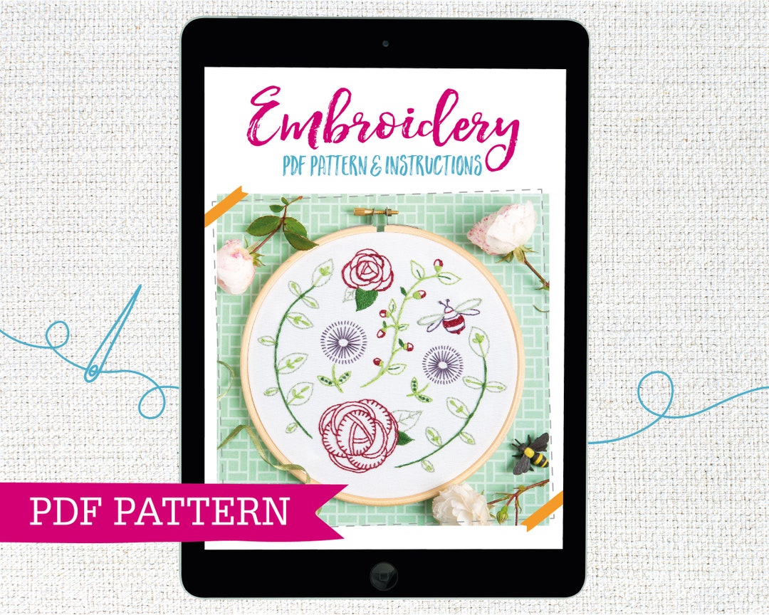 Rose Garden PDF Embroidery Pattern Instant Download Etsy Nederland
