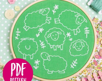 Leaping Lambs PDF Embroidery Pattern - Instant Digital Download