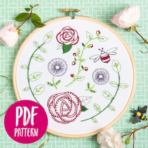 Rose Garden PDF Embroidery Pattern - Instant Download