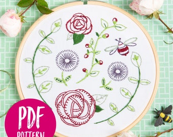 Rose Garden PDF Embroidery Pattern - Instant Download