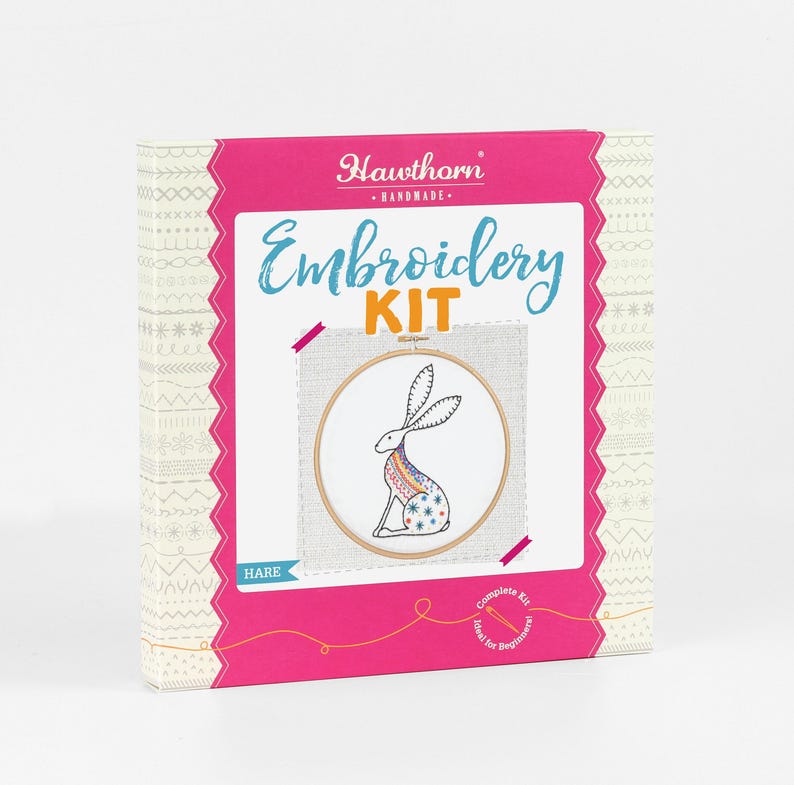 Hase Stickdatei : Anfänger 7 "/ 18 cm DIY Stitching Craft Set Bild 2