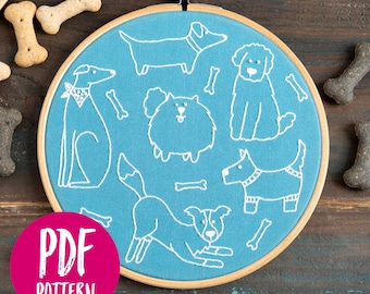 Dandy Dogs PDF Embroidery Pattern - Instant Download