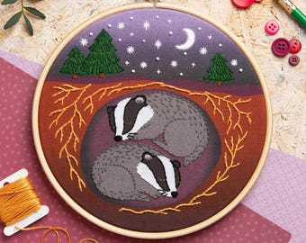 Badger's Rest Stickerei Kit : Beginner 7 "/ 18 cm DIY Stitching Craft Set
